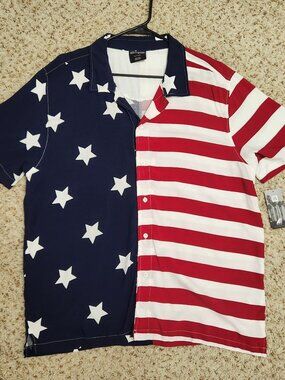 men's party shirt stars and stripes size XXL